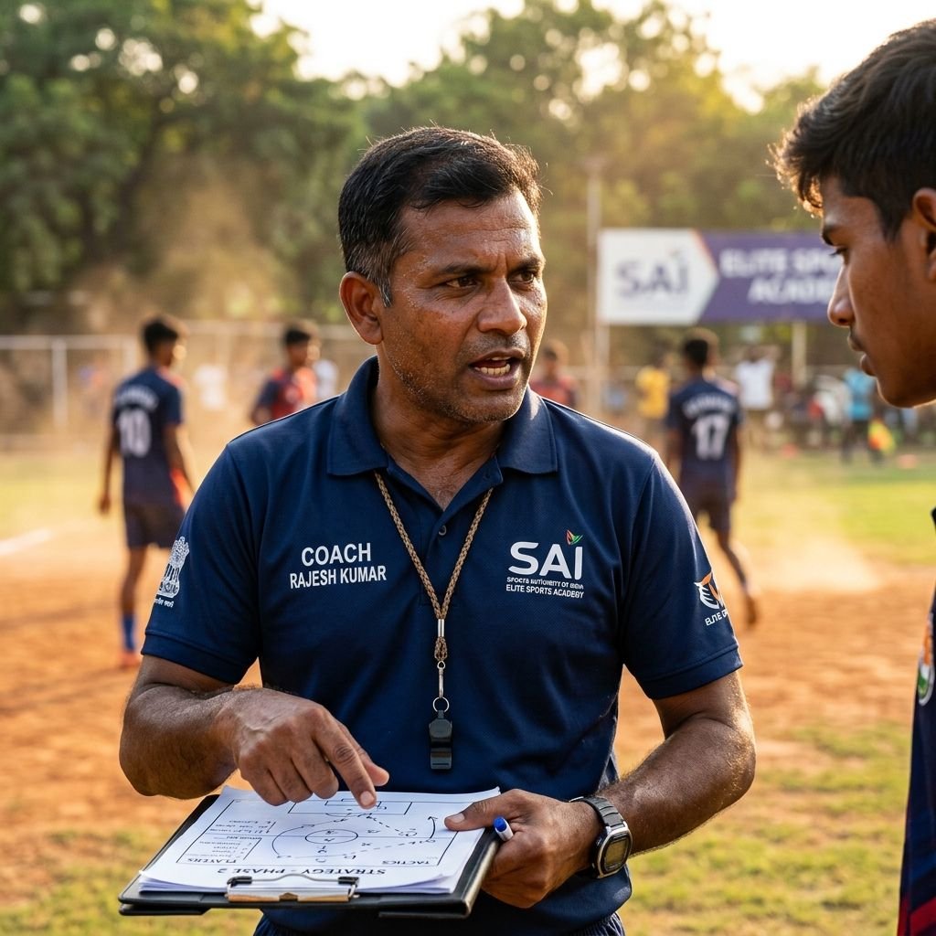 A Foundation coach going through the session plan