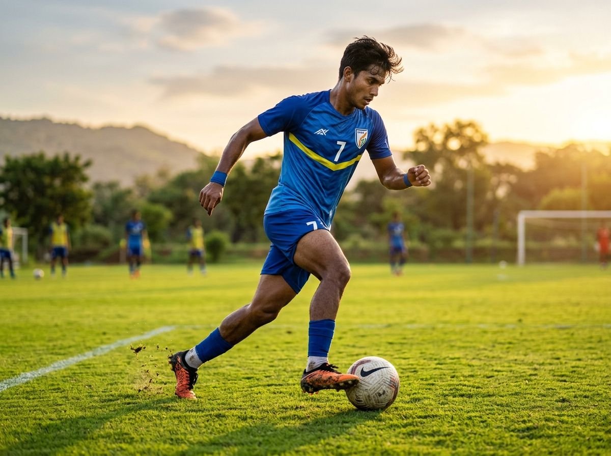 Young footballer training on a Foundation ground